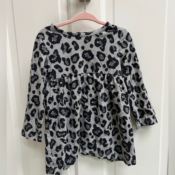 NWOT Wonder Nation 24M Gray and Black Leopard Girls Long Sleeve Dress - Picture 1 of 4